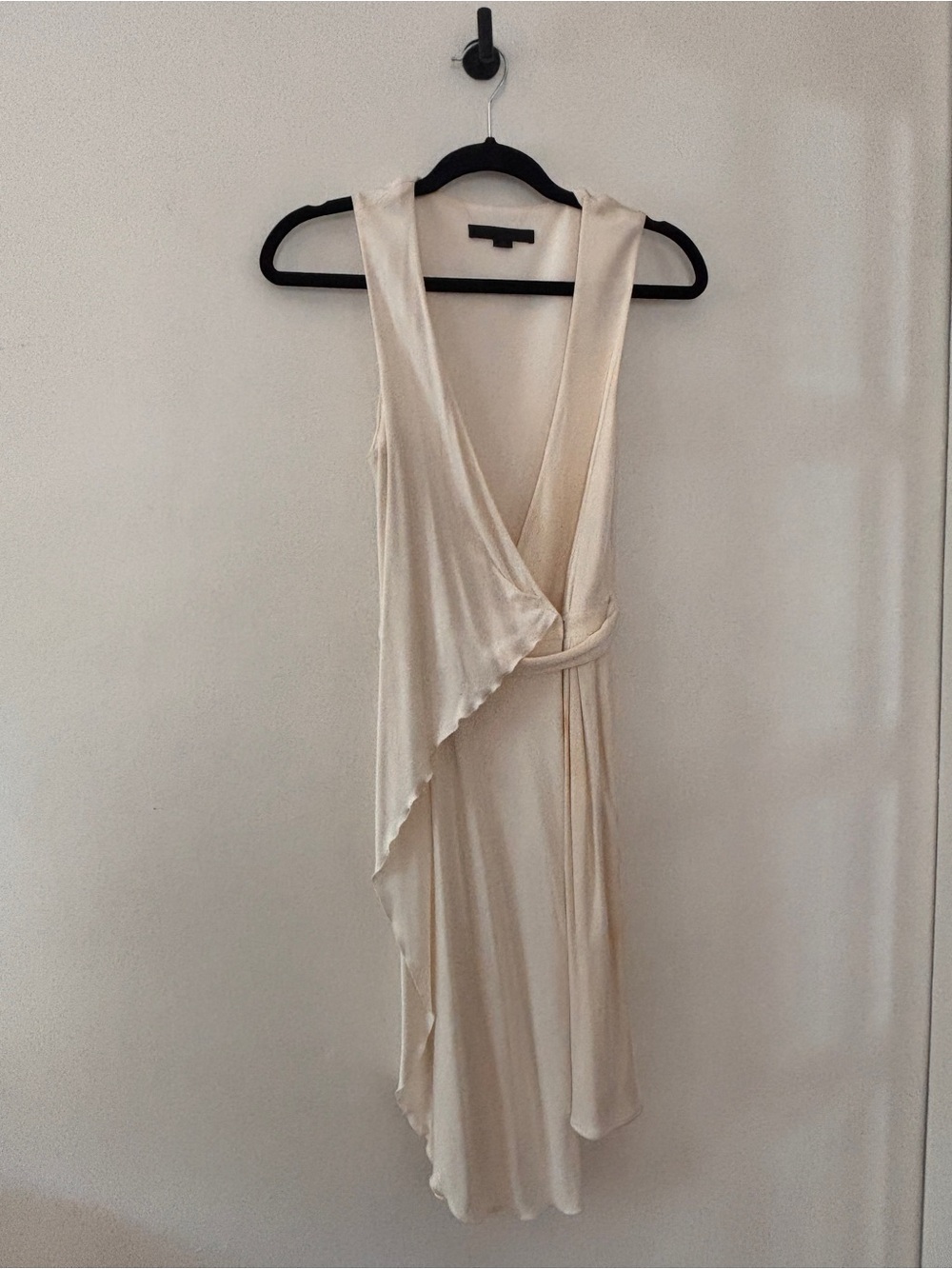 Alexander Wang Asymmetrical Cream Wrap Dress